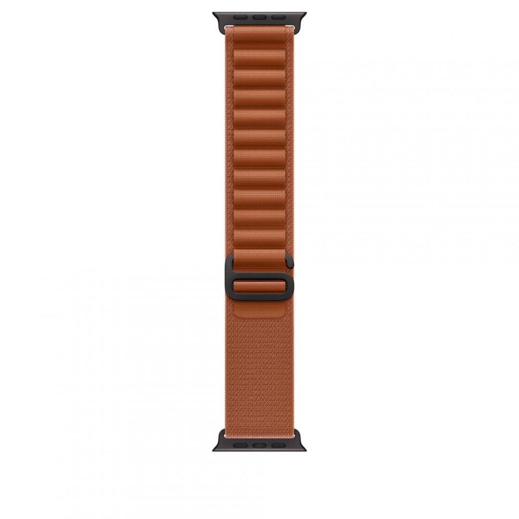 Curea pentru Apple Watch 49mm, Terra Cotta Alpine Loop – Small – Black Titanium Finish