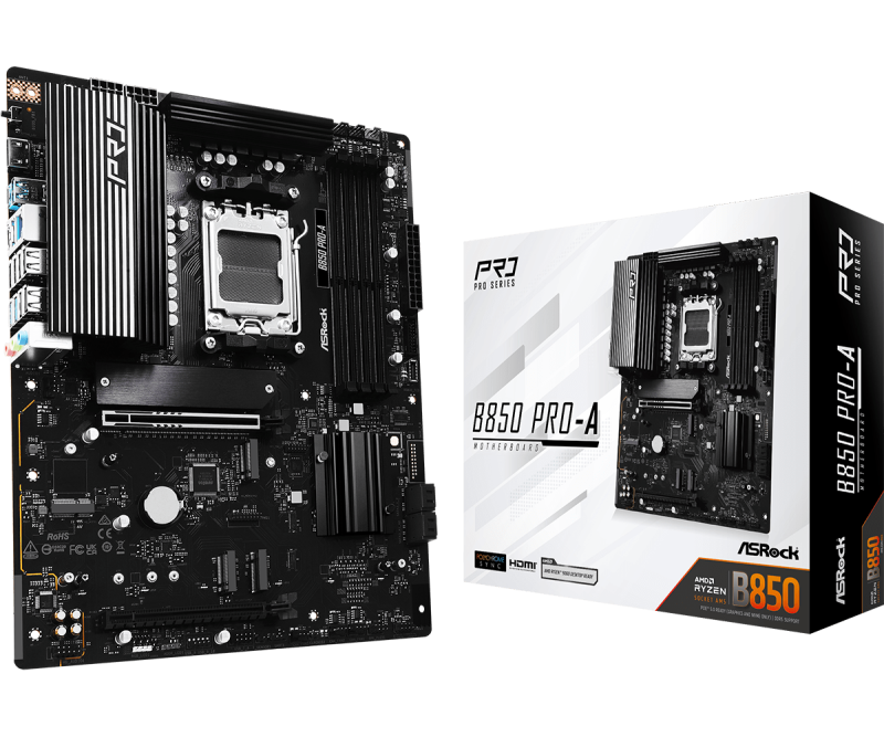 Placa de baza ASRock B850 Pro-A, AMD B850, AM5, DDR5, ATX
