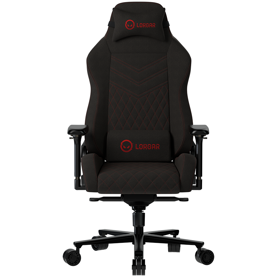 Scaun gaming, LOGAR, Textil, Capacitate maxima 150kg, Negru
