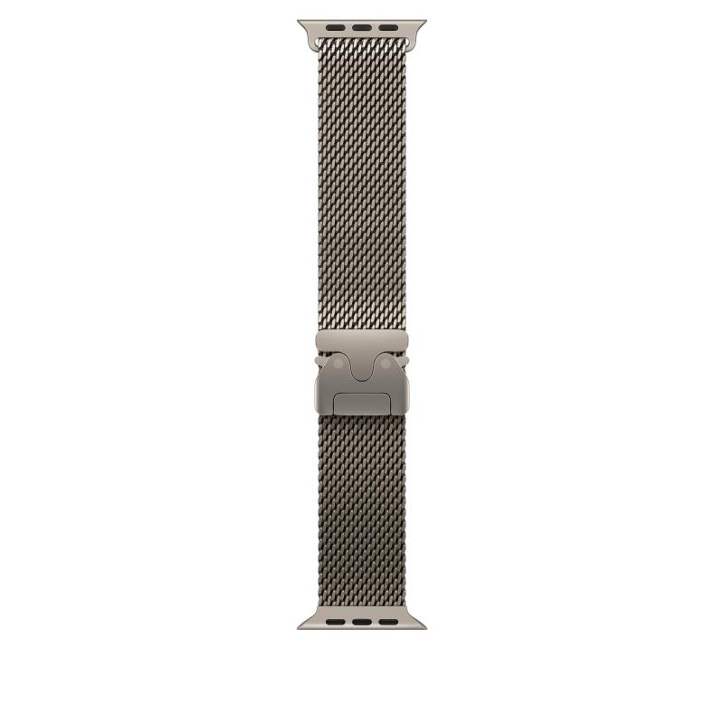 Curea pentru Apple Watch 49mm, Milanese Loop, Natural Titanium, Large