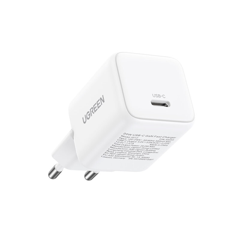 Incarcator USB-C, GaN, Fast Charging, 20W, PD3.0, QC4, 3A – Ugreen X512 (55554) – White