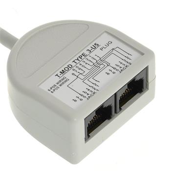 Rozdvojka počítač/počítač 2 x RJ45 UTP T-MOD 3-U5