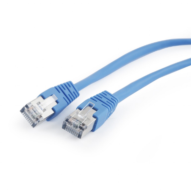 Cablu FTP GEMBIRD PATCH CORD Cat5e, cupru-aluminiu, 0.5 m, albastru, AWG26, ecranat