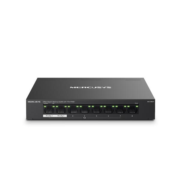 Switch PoE Mercusys Desktop, MS108GP, 8 porturi Gigabit, din care 7 porturi PoE 65W buget PoE 4 Switch PoE Mercusys Desktop, MS108GP, 8 porturi Gigabit, din care 7 porturi PoE 65W buget PoE - imagine 4