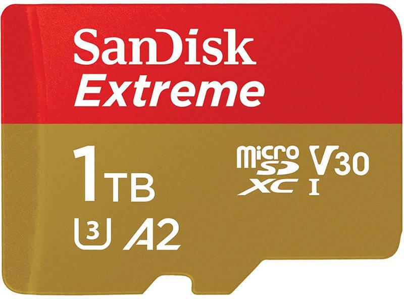 Card de memorie SanDisk Extreme microSDXC 1TB, pana la 190MB/s & 130MB/s Read/Write speeds A2 C10 V30 UHS-I U3 + SD Adapter