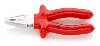 Cleste patent combinat Knipex cromat cu manere izolate prin imersie 160 mm