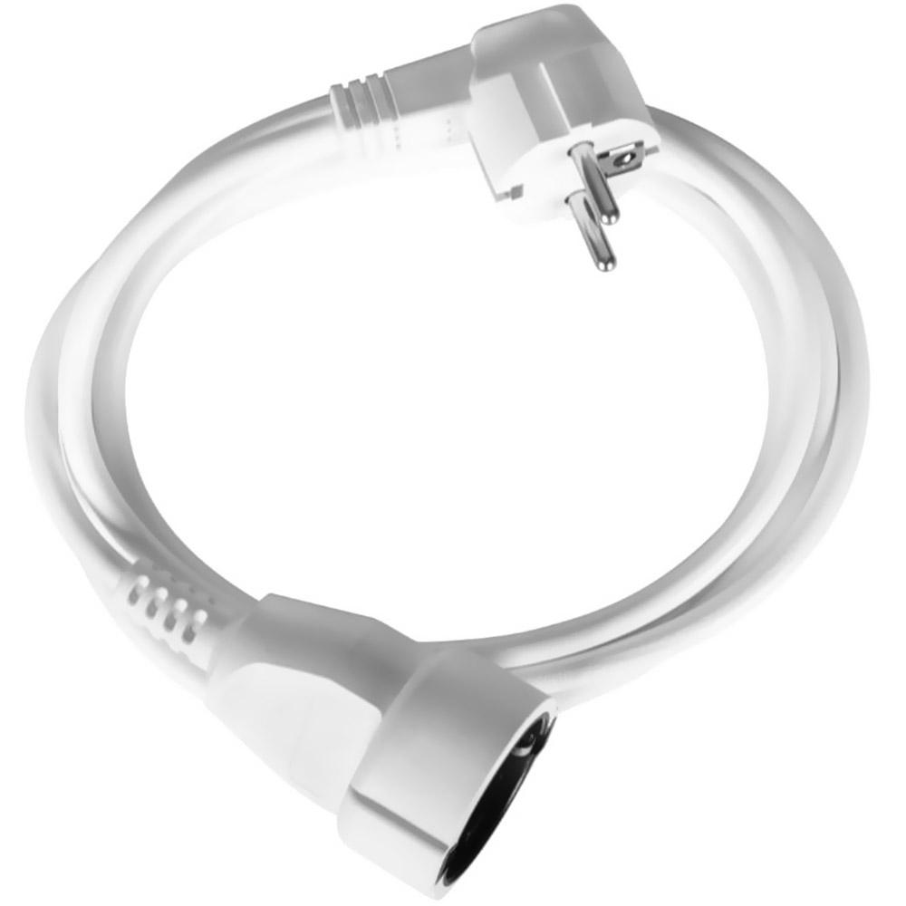 Cordon prelungitor Bachmann cu fisa si priza tip Schuko, H05VV-F 3G1mm², 5m, Alb