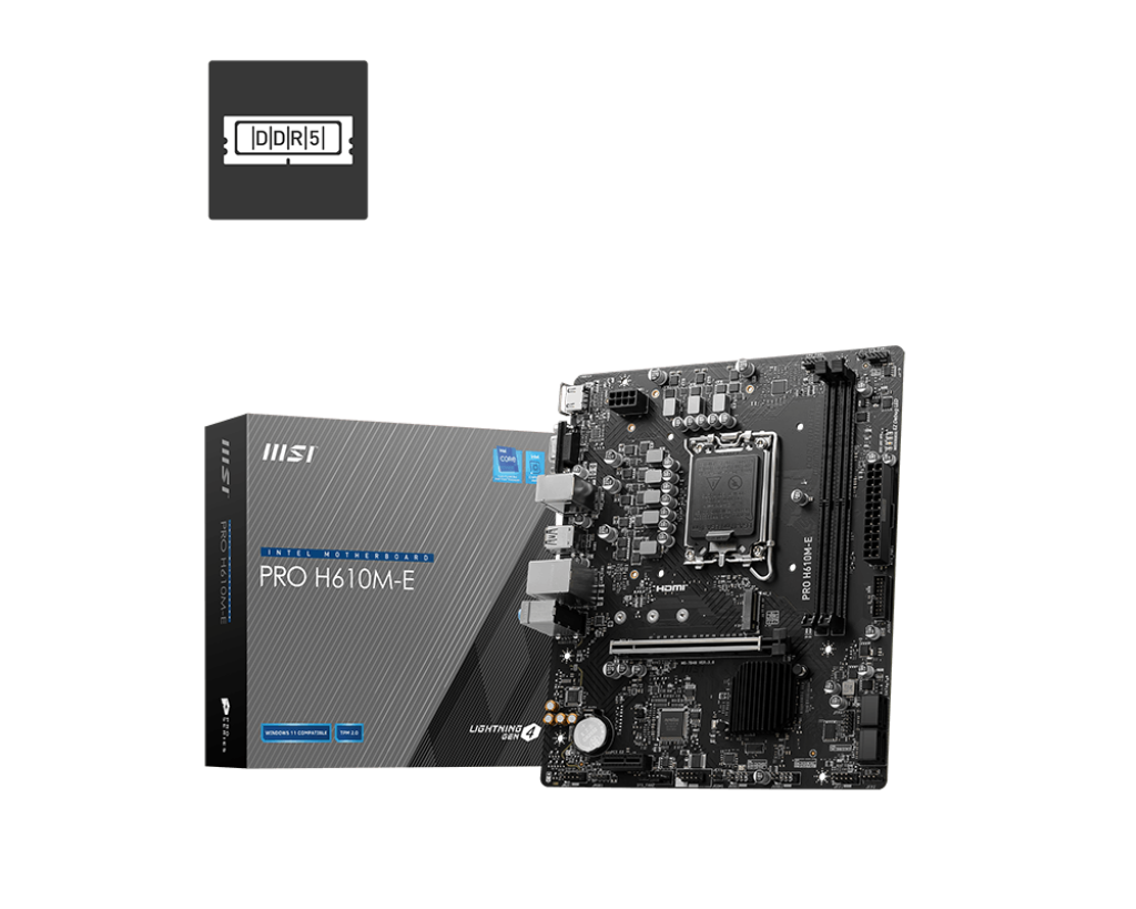 Placa de baza MSI PRO H610M-E, Socket LGA1700, DDR5, PCI-E 4.0