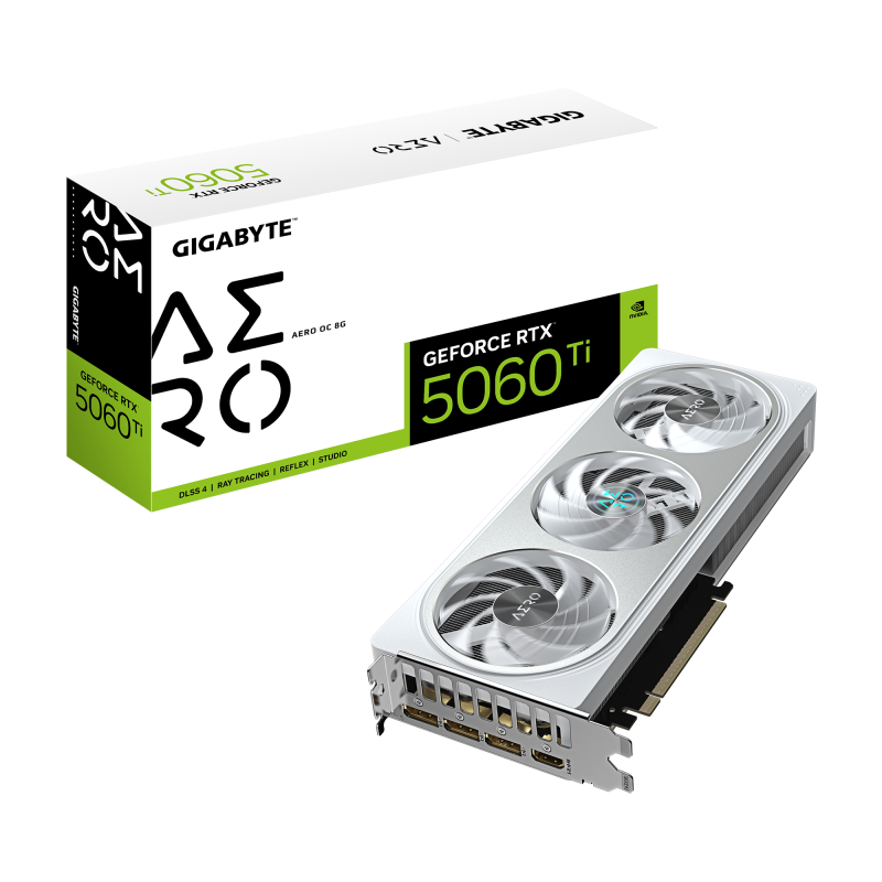 Placa video Gigabyte GeForce RTX 5060 Ti AERO OC 8G, 128 bit, Alb