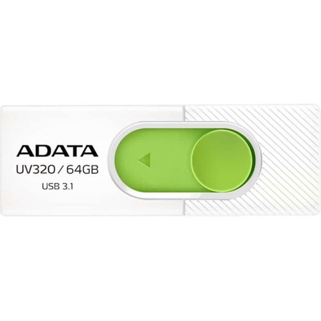 Memorie USB ADATA UV320, 64GB, USB 3.2, Alb/Verde