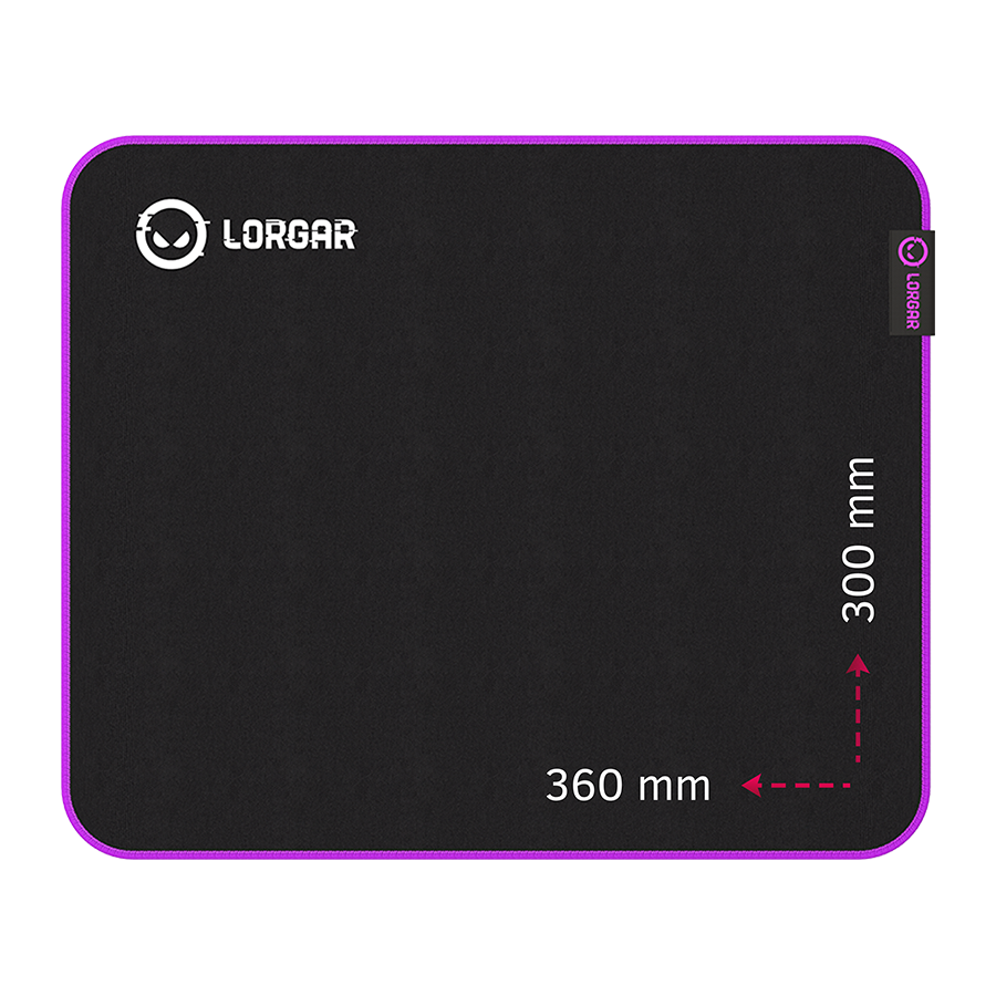 Mousepad gaming Lorgar Main 313 360×300 Black Purple