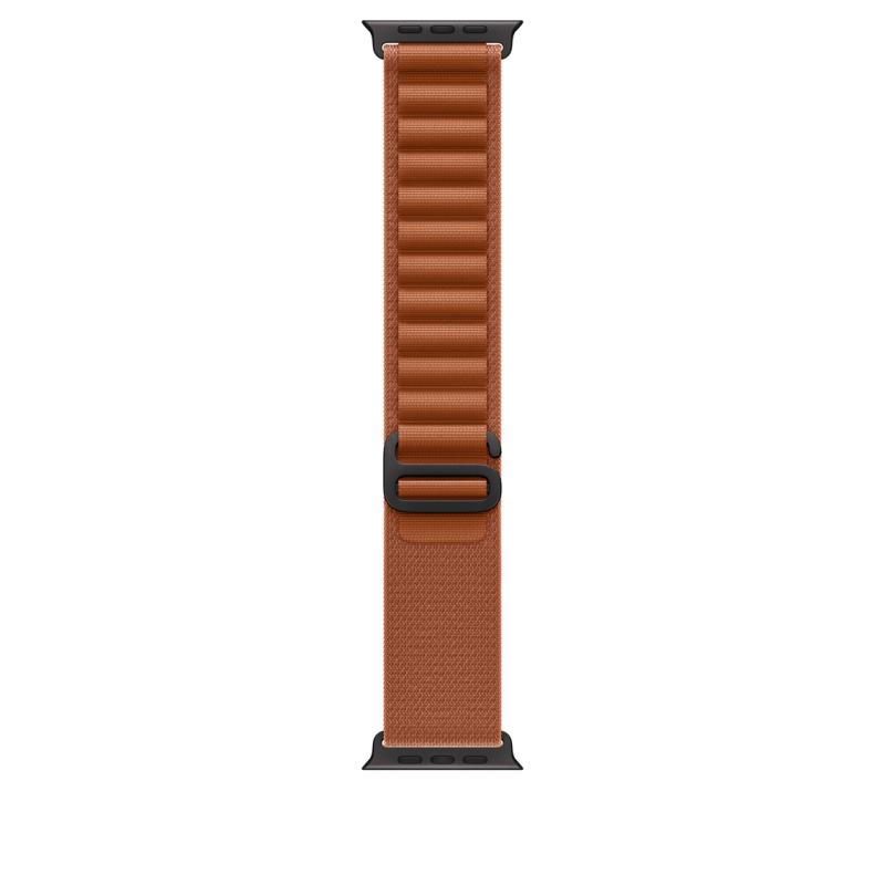 Curea pentru Apple Watch 49mm, Terra Cotta Alpine Loop – Large – Black Titanium Finish