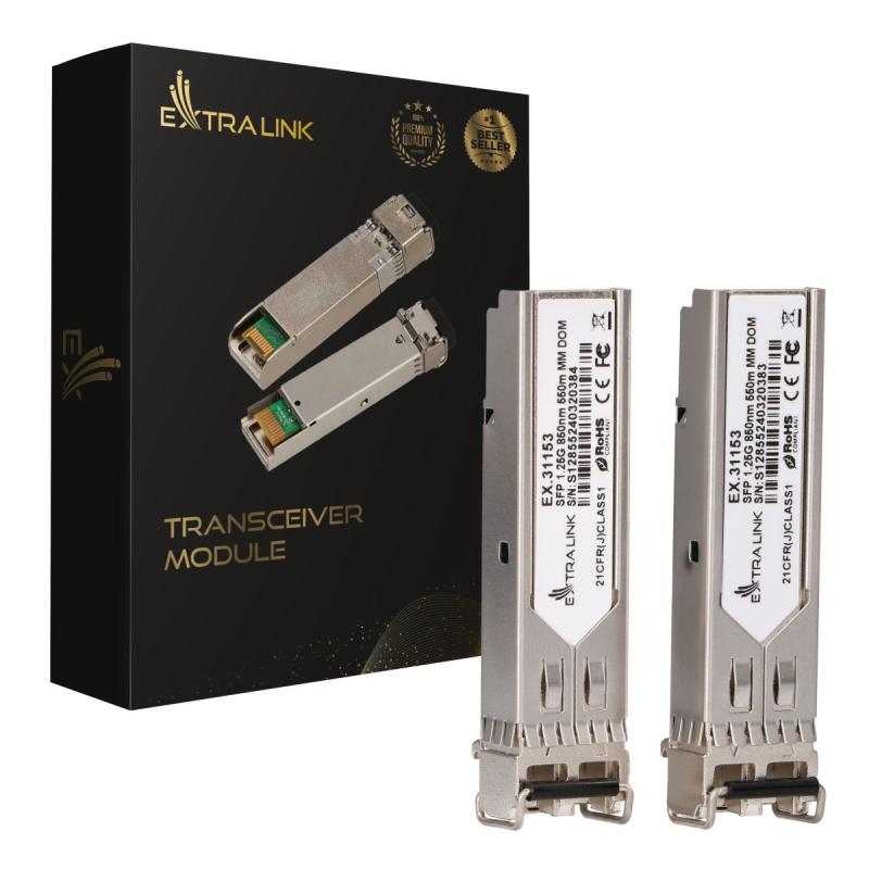 Modul SFP Extralink 1.25G 2-pack, SFP Module 1.25Gbps, LC/UPC, 850nm, 550m, multi mode