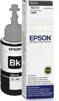 Flacon Epson T6731, original, pentru imprimantele L800, L805, L810, L850, L1800 70 ml, negru