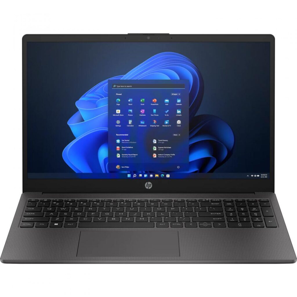 Laptop HP 250 G10, cu procesor Intel® Core™ i7-1355U pana la 5.0 GHz, 15.6″, Full HD, 16GB DDR4, 512GB SSD, Intel® Iris® Xᵉ Graphics, Windows 11 Pro, Dark ash silver