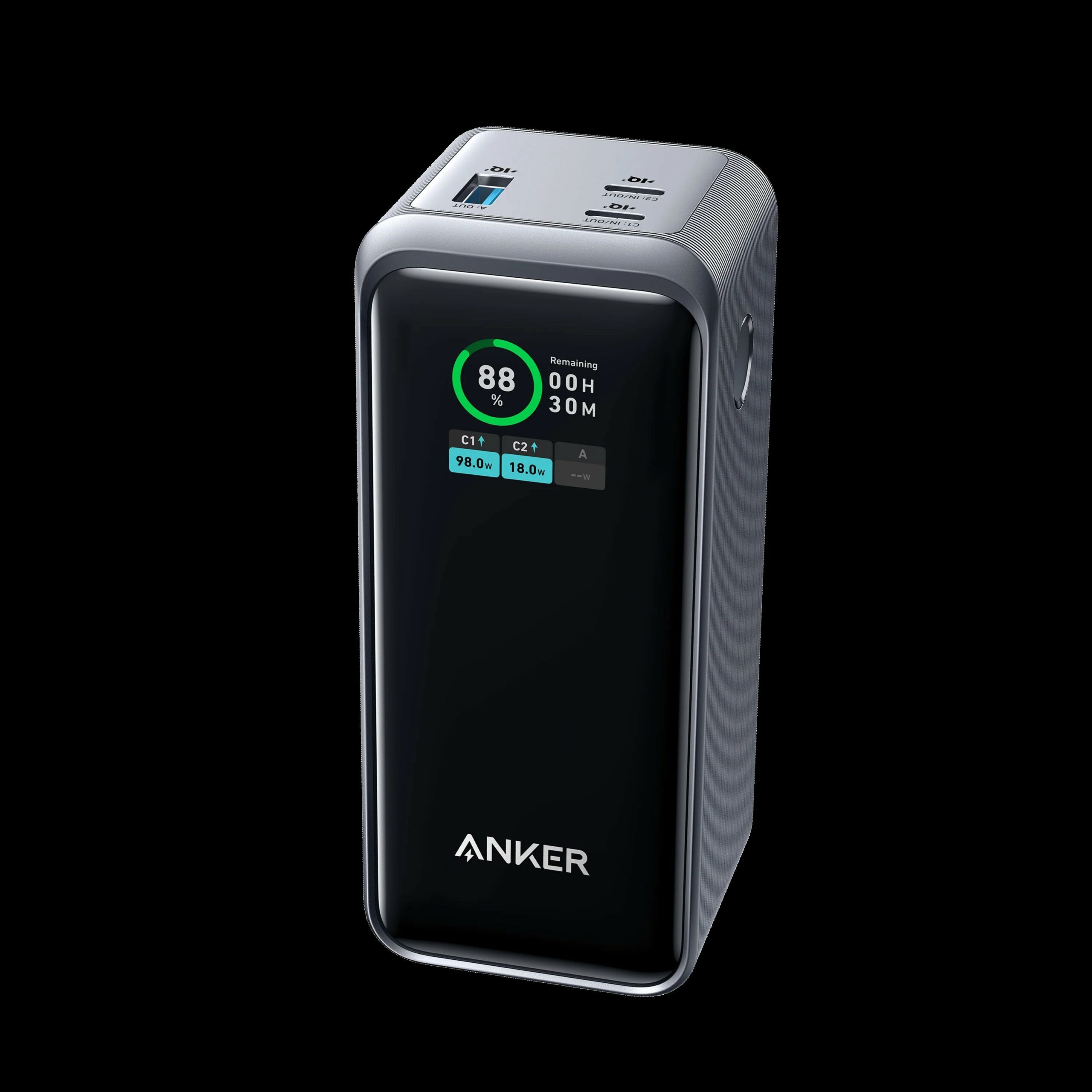 Acumulator extern Anker, 20.000mAh, 200W , 1 x USB, 2 x USB Type-C, display digital, 12V/5A, Negru, "A1336011 2 Acumulator extern Anker, 20.000mAh, 200W , 1 x USB, 2 x USB Type-C, display digital, 12V/5A, Negru, "A1336011 - imagine 2