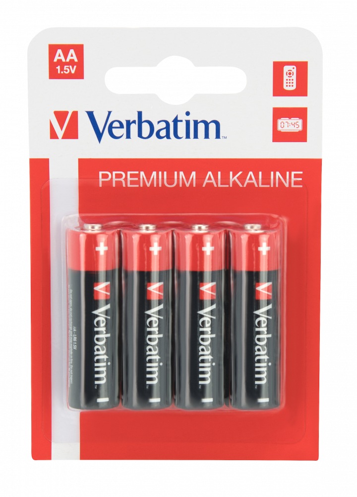 Baterii Verbatim, Alkaline, AA, 4 buc