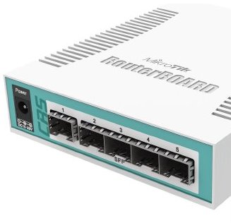 SWITCH Mikrotik, Gigabit x 1, SFP x 5, „CRS106-1C-5S” (timbru verde 2 lei)