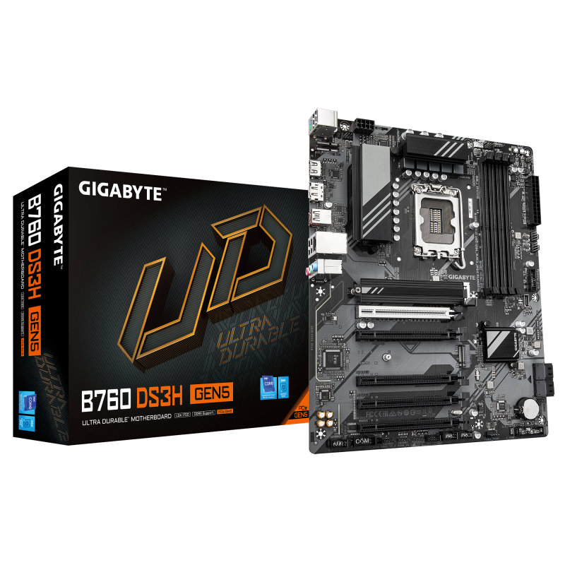 Placa de baza Gigabyte B760 DS3H GEN5, LGA1700, ATX, Negru