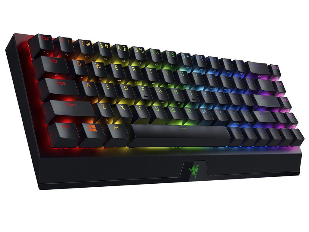 Tastatura gaming mecanica Razer BlackWidow V3 Mini, wireless HyperSpeed, format 65%, iluminare Chroma RGB, switch Razer Green, Negru