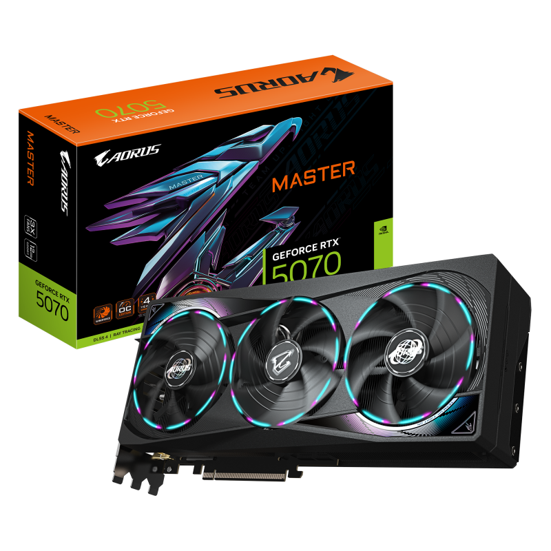 Placa video GIGABYTE AORUS GeForce RTX™ 5070 MASTER, 12GB GDDR7, 192-bit