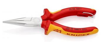 Cleste cu cioc semirotund, 1000V, 16cm, cu punct de prindere, Knipex 25 06 160 T