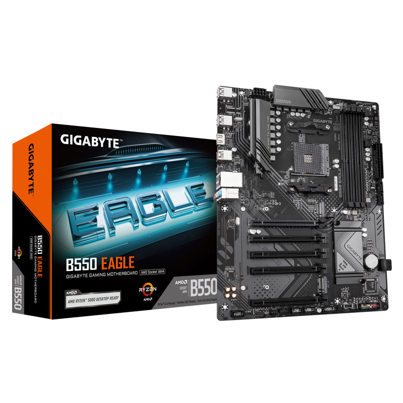 Placa de baza Gigabyte B550 EAGLE, AM4, DDR4, ATX, Negru