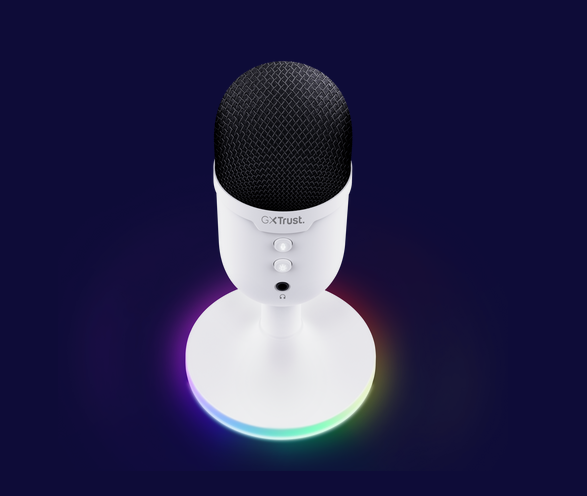 Microfon Gaming Trust GXT234P YUNIX, USB, Iluminare RGB, Cardioid, microphone mute, lights on/off, Alb