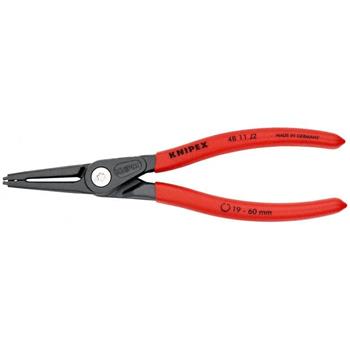 Cleste pentru inele de siguranta cu fanta interioara cu alezaje 19-60 mm Knipex suprafata bonderizata si manere acoperite cu plastic 180 mm