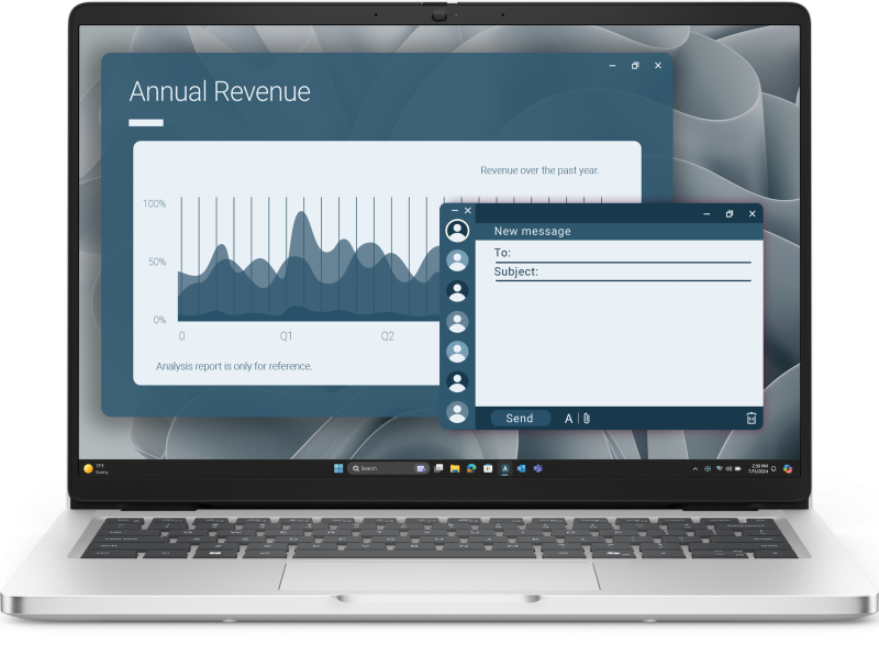 Laptop Dell Pro 14 PC14255 cu procesor AMD Ryzen AI 7 PRO 350 pana la 5.0Ghz, 14″ Full HD+, 16GB DDR5 RAM, 1TB SSD, AMD Radeon 860M graphics, Windows 11Pro, Platinum Silver