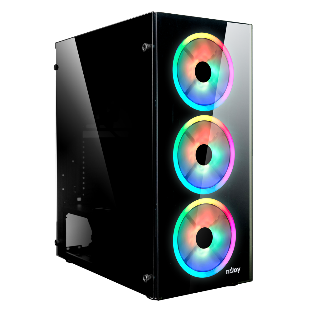 Carcasa nJoy Oryn, Middle Tower, ATX, fara sursa, Black