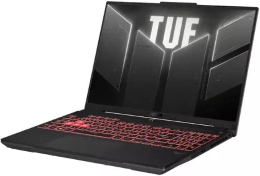 Laptop Gaming ASUS TUF A16 FA607NUG Procesor AMD Ryzen™ 7 7445HS 16M Cache, up to 4.7 GHz, 16″ FHD+ 144Hz, 16GB, 512GB SSD, nVidia GeForce RTX 4050 @6GB, Negru/Gri