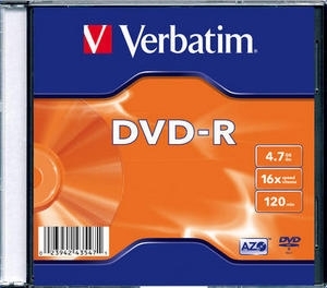 DVD-R VERBATIM  4.7GB, 120min, viteza 16x, 1 buc, Slim Case, Single Layer, „Matt Silver” „43547”