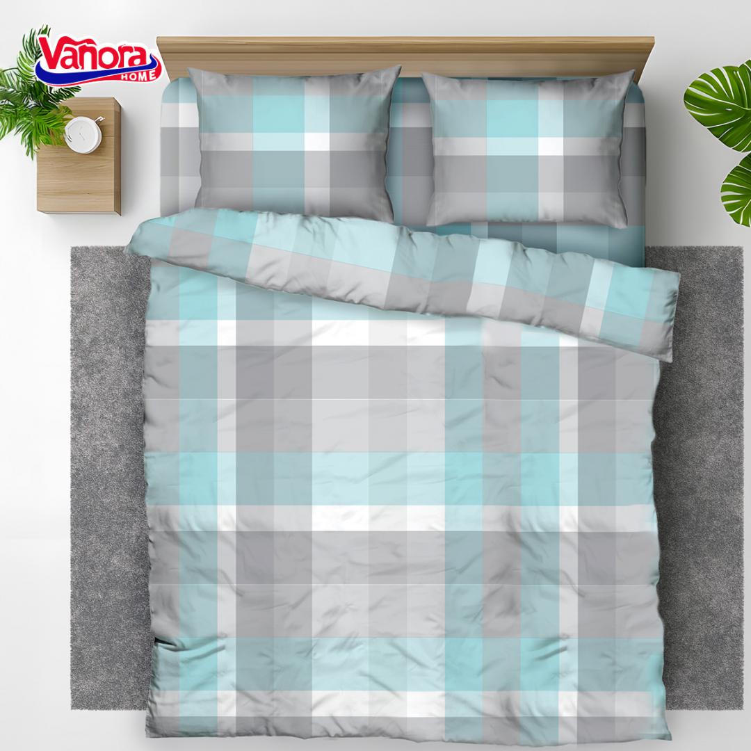 Set de pat king size bumbac,92gsm,Square 1 Set de pat king size bumbac,92gsm,Square