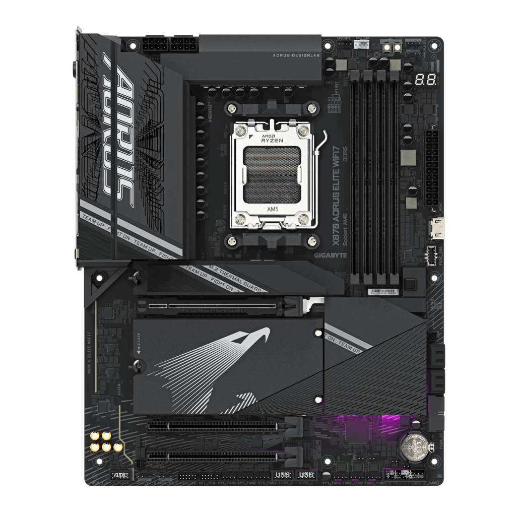 Placa de baza GIGABYTE X870 AORUS ELITE WIFI7, AM5, DDR5, Wi-Fi, BT, ATX, Negru