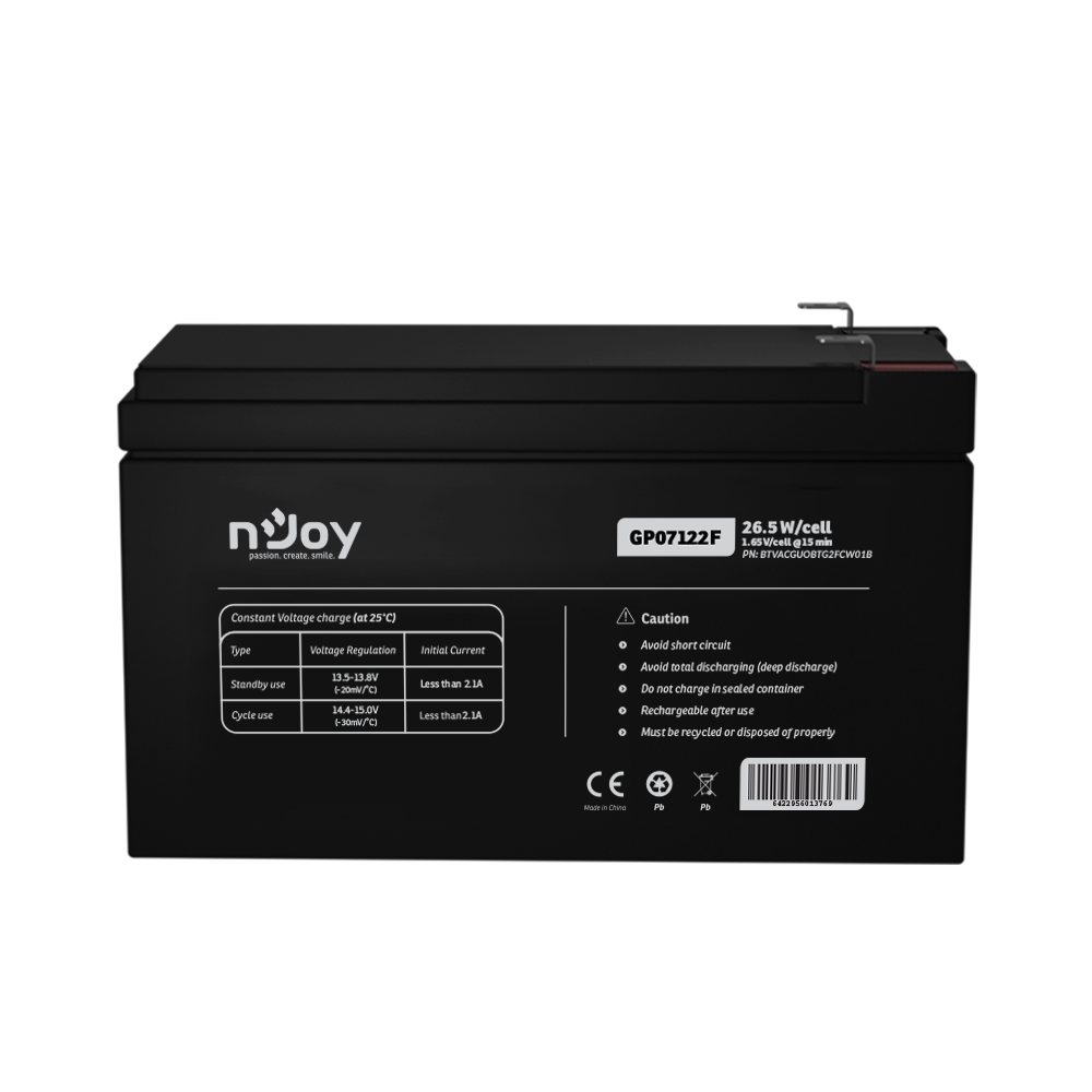 Baterie UPS nJoy UPS GP07122F 7AH 10 Baterie UPS nJoy UPS GP07122F 7AH - imagine 10
