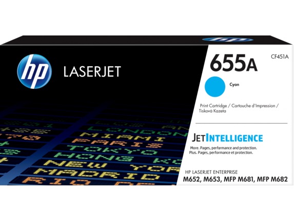 Toner Original HP Cyan, nr.655A, pentru Color LaserJet M652|M653|M681|M682, 10.5K, (timbru verde 1.2 lei) , „CF451A”