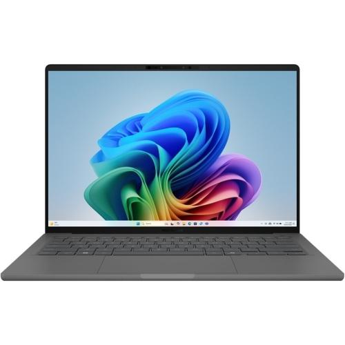 Laptop ASUS Zenbook A14 UX3407RA cu procesor Snapdragon® X Elite X1E 78 100 pana la 3.4GHz, 14”, WUXGA, OLED, 16GB LPDDR5X RAM, 1TB SSD, Qualcomm® Adreno™ GPU, Windows 11 Pro, Iceland Gray