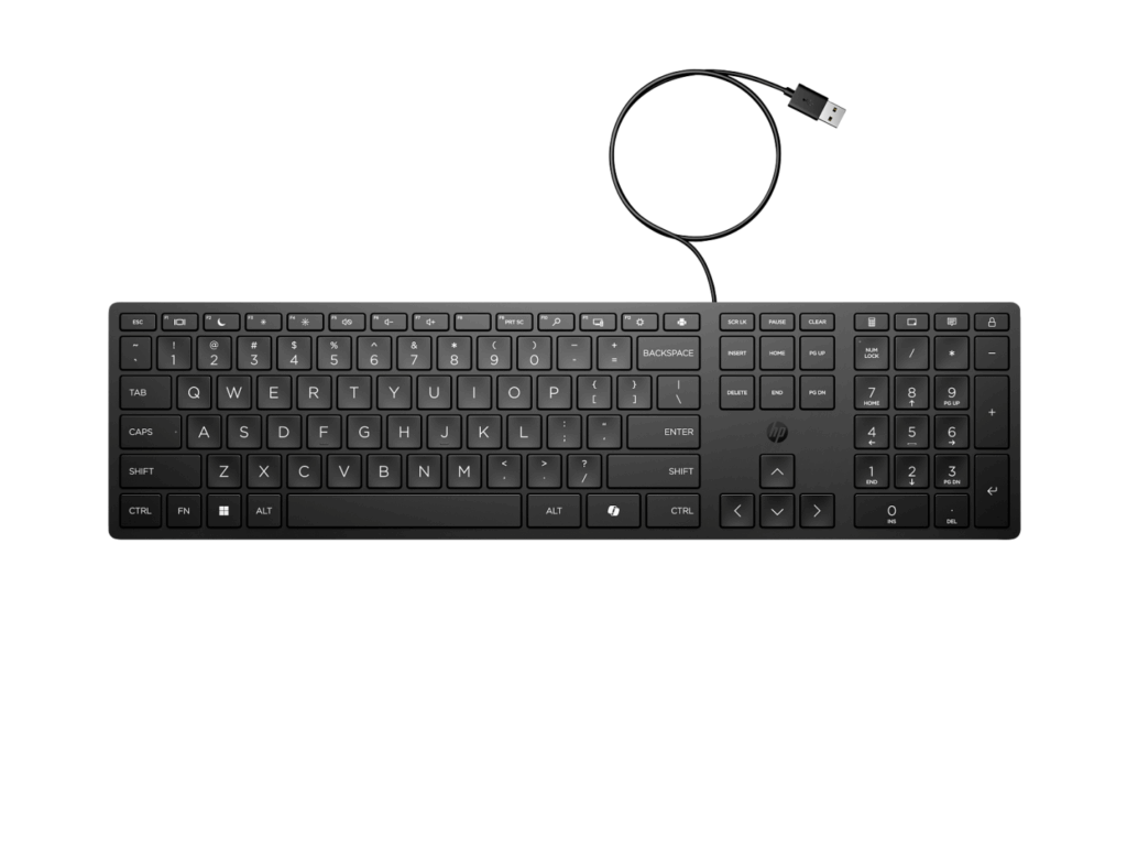 Tastatura USB cu fir HP 320K, neagra, US ENG