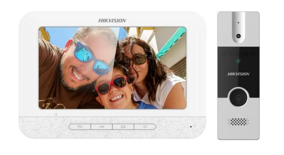 Kit videointerfon analogic 7”, conectare 4 fire – HIKVISION DS-KIS202T