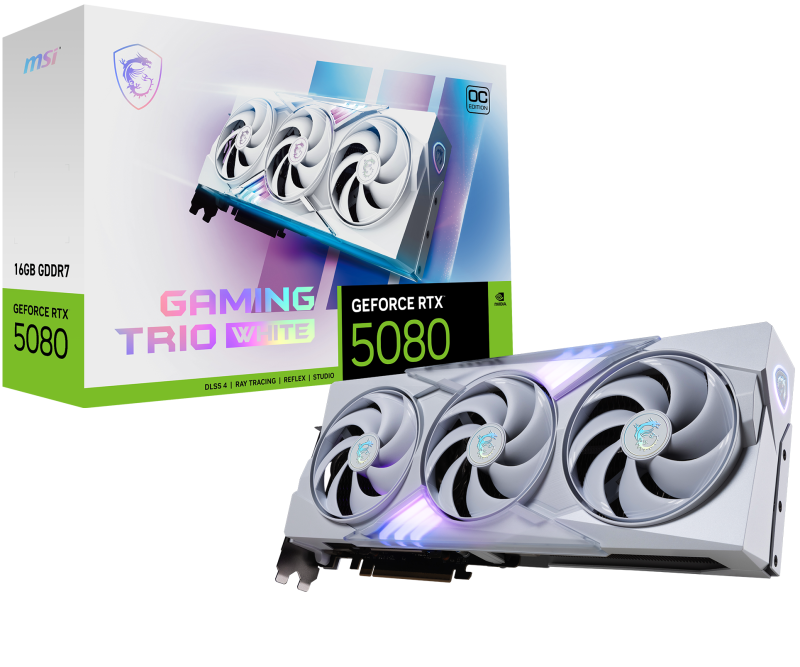 Placa video MSI GeForce RTX™ 5080 GAMING TRIO OC WHITE, 16GB GDDR7, 256-bit