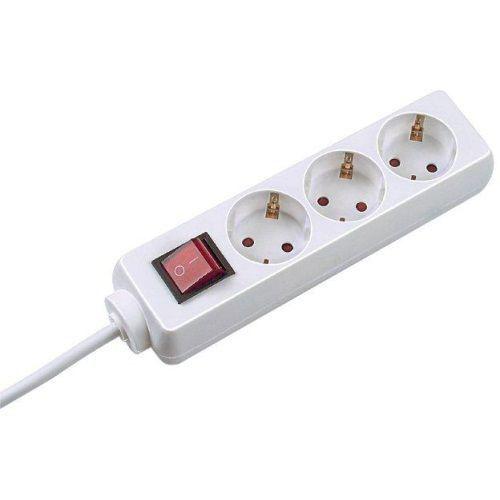 Prelungitor Bachmann SELLY 3842035, cu intrerupator, 3 prize, protectie copii, 16A, H05VV-F 3G1mm2, IP20, cordon 1.5m, Alb