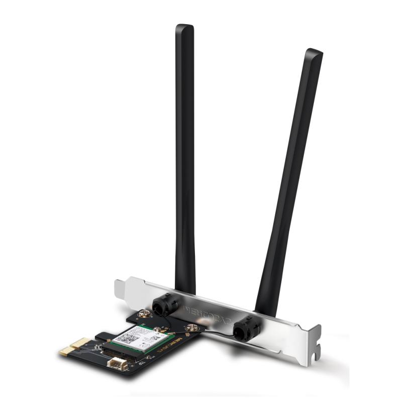 Adaptor wireless Mercusys MA80XE, AX3000, PCIe, Dual-Band, Wi-Fi 6 , Bluetooth 5.2, MU-MIMO