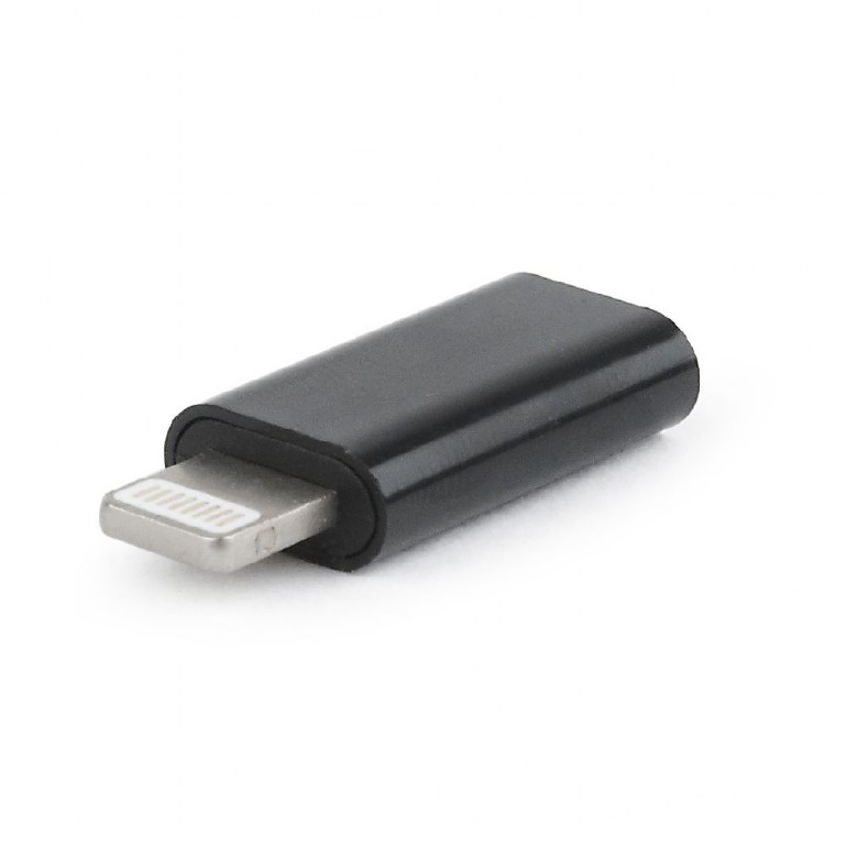 Adaptor Gembird lightning (T) la USB Type-C (M), Negru, A-USB-CF8PM-01