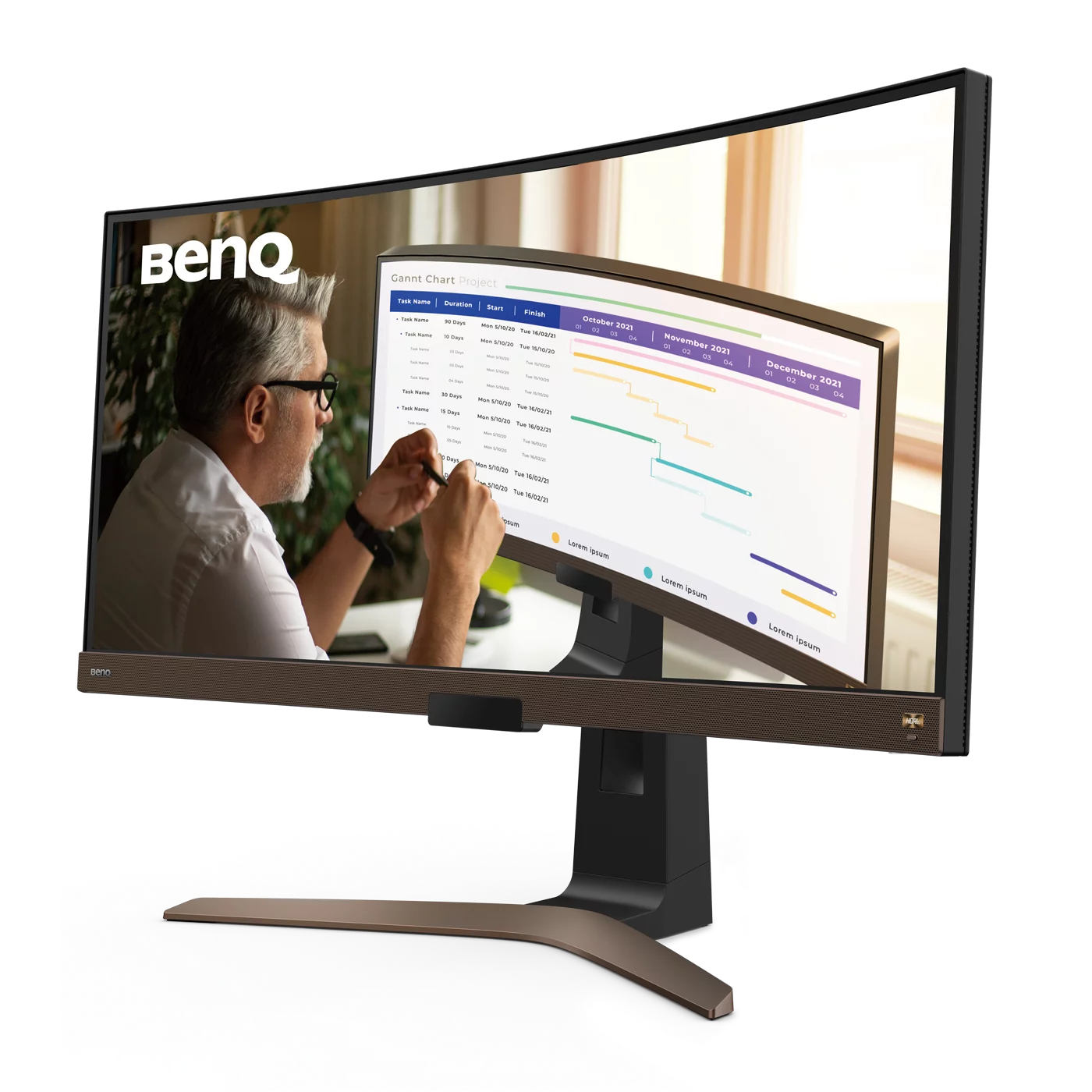 Monitor curbat IPS BenQ EW3880R, 37.5”, WQHD, 21:9, 4 ms, HDR10, USB-C, Negru 4 Monitor curbat IPS BenQ EW3880R, 37.5”, WQHD, 21:9, 4 ms, HDR10, USB-C, Negru - imagine 4