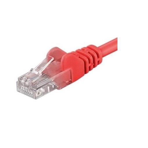 Cablu Patchcord UTP RJ45-RJ45 Cat.5e 0.25m, rosu, cupru integral, 26AWG
