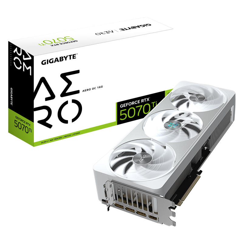 Placa video GIGABYTE GeForce RTX™ 5070 Ti AERO OC, 16GB GDDR7, 256-bit