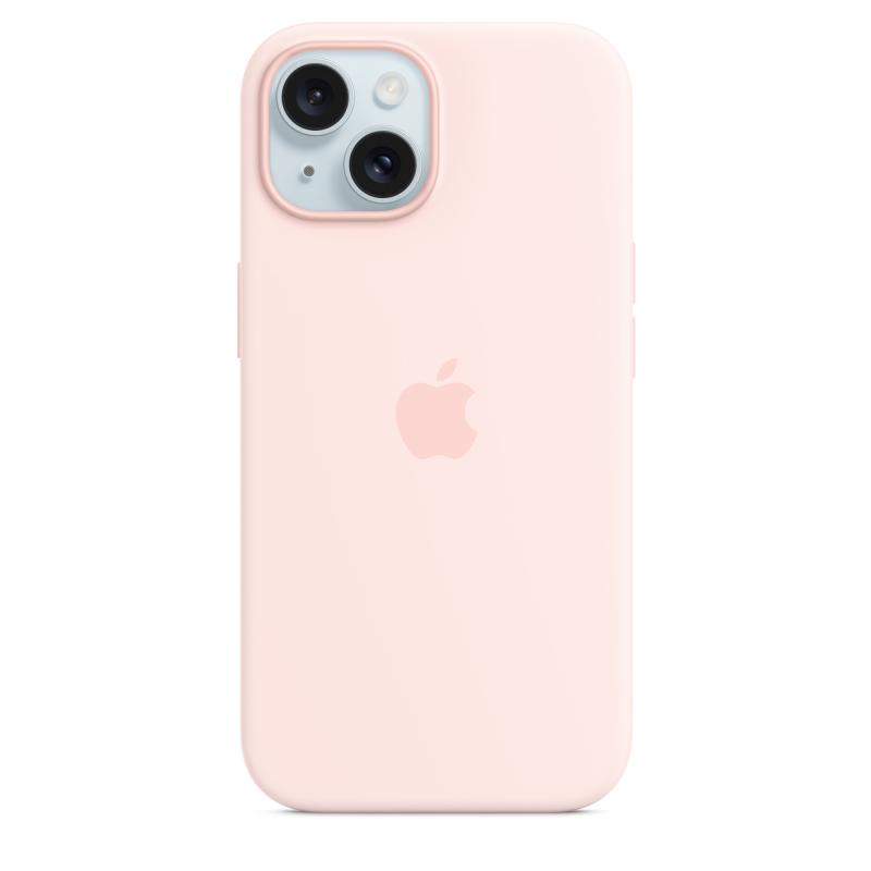 Husa de protectie Apple Silicone Case with MagSafe pentru iPhone 15, Light Pink