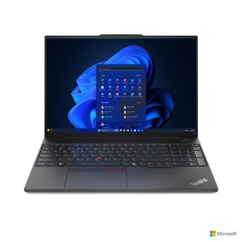 Laptop Lenovo ThinkPad E16 Gen 2 cu procesor Intel® Core™ Ultra 7 155H pana la 4.8 GHz, 16″, WUXGA, IPS, 32GB DDR5, 1TB SSD, Intel® Arc™ Graphics, No OS, Black, 3Y Onsite upgrade