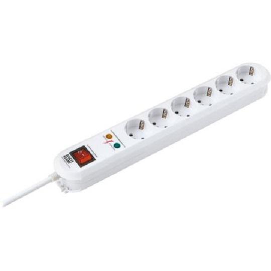 Prelungitor cu protectie la supratensiune Bachmann SMART, 6 prize, protectie copii, intrerupator, 1.5 m
